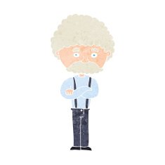 cartoon old man N36