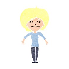 cartoon woman shrugging shoulders N584