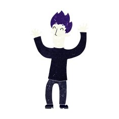 cartoon happy vampire man N36