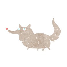 cartoon little wolf N109