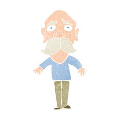 cartoon sad old man N22