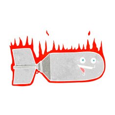 cartoon falling bomb N12