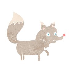 cartoon wolf cub N19