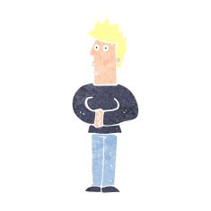 cartoon nervous man N192
