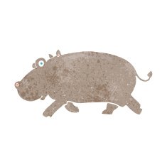 cartoon hippopotamus N21