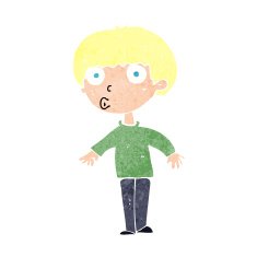 Cartoon Surprised Boy N37