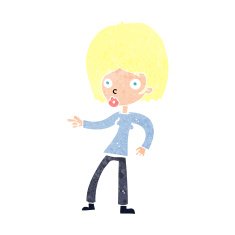 cartoon woman pointing N259