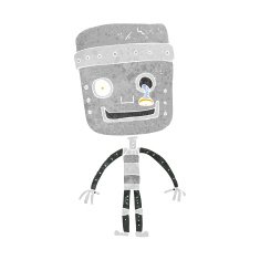 cartoon funny robot N102