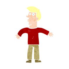 Cartoon Man Shrugging Shoulders N86