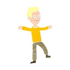 cartoon startled boy N42