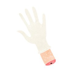cartoon hand with medical glove N3