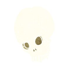 cartoon spooky skull N208