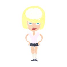 cartoon woman thinking N53