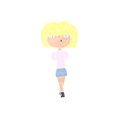 cartoon shy woman N61