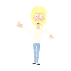 cartoon waving man with mustache N14