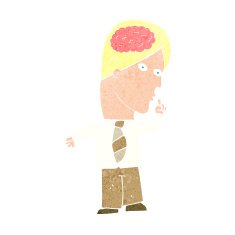cartoon businessman with huge brain N11