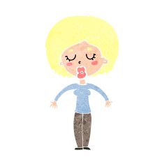 cartoon woman with closed eyes N13