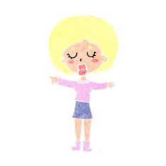 cartoon pointing woman N36