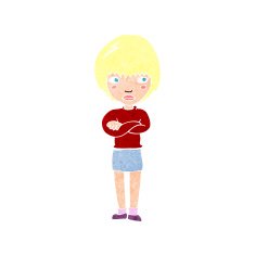 cartoon annoyed woman N233