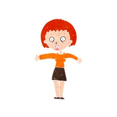 cartoon amazed woman N14