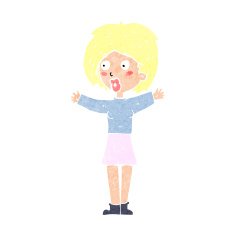 cartoon worried woman N95