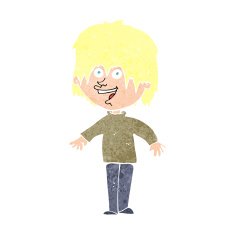 cartoon excited man N131