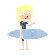 Cartoon Surfer Girl N27