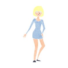 cartoon woman in dress N48