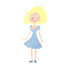 cartoon happy woman in dress N35