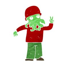 cartoon cool alien N12