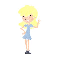 cartoon girl making point N13