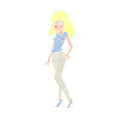 cartoon pretty woman N341