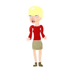 cartoon confused woman N136