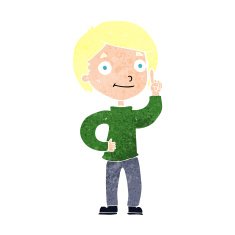 cartoon boy with idea N103