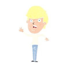 cartoon unhappy boy N71