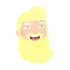 cartoon laughing bearded man N10