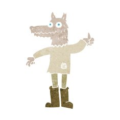 cartoon wolf man N66