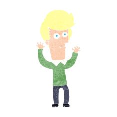cartoon shocked man N150