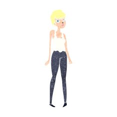 cartoon pretty woman N344