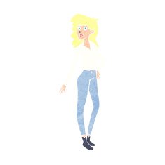 cartoon pretty woman N346