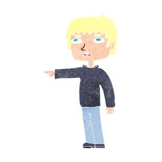 Cartoon Boy Pointing N38