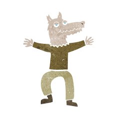 cartoon wolf man N67