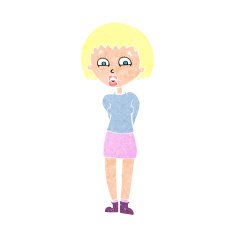 cartoon surprised woman N286