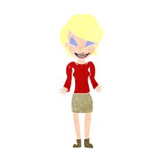 cartoon woman shrugging her shoulders N2