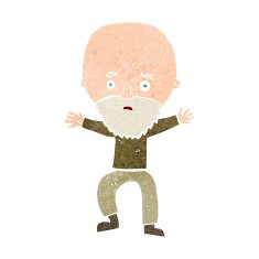 cartoon panicking old man N12