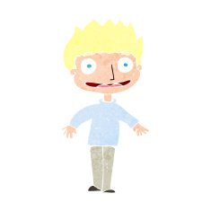 cartoon excited boy N185
