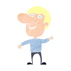 cartoon waving man N88