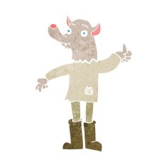 cartoon funny werewolf N23