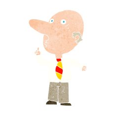 cartoon bald man asking question N12
