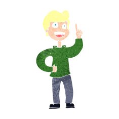 cartoon boy with great idea N12
